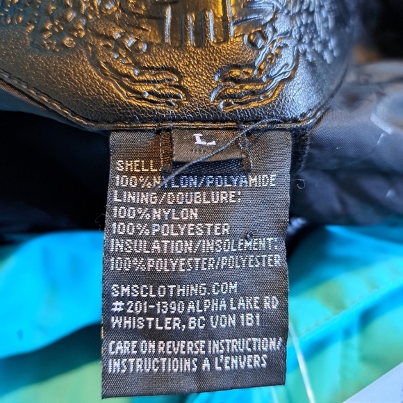 SMS men's size Large Aqua & white ski or snowboard jacket, Wind  & waterproof - Picture 3 of 16